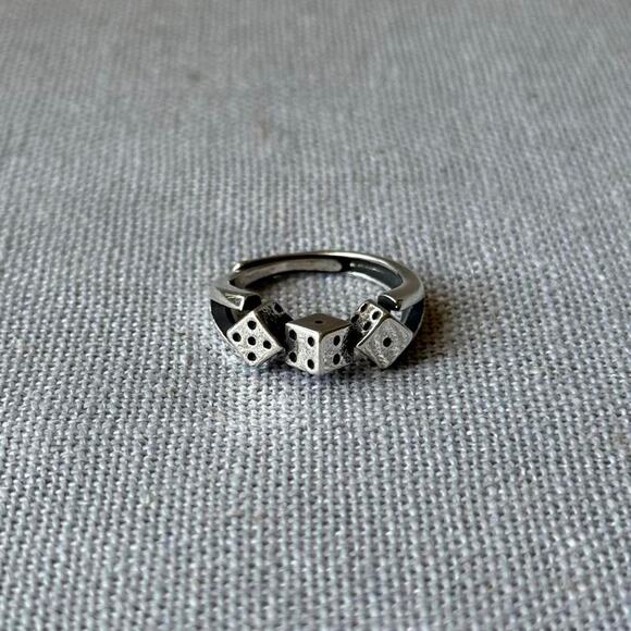 Silver dice unique thin chrome MENS2 - Picture 1 of 3